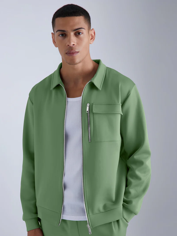 SOLID HUNTER GREEN JACKET AND JOGGER COZY CUT CO-ORDS