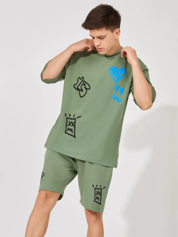 GRAFFITI HUNTER GREEN OVERSIZED CO-ORDS